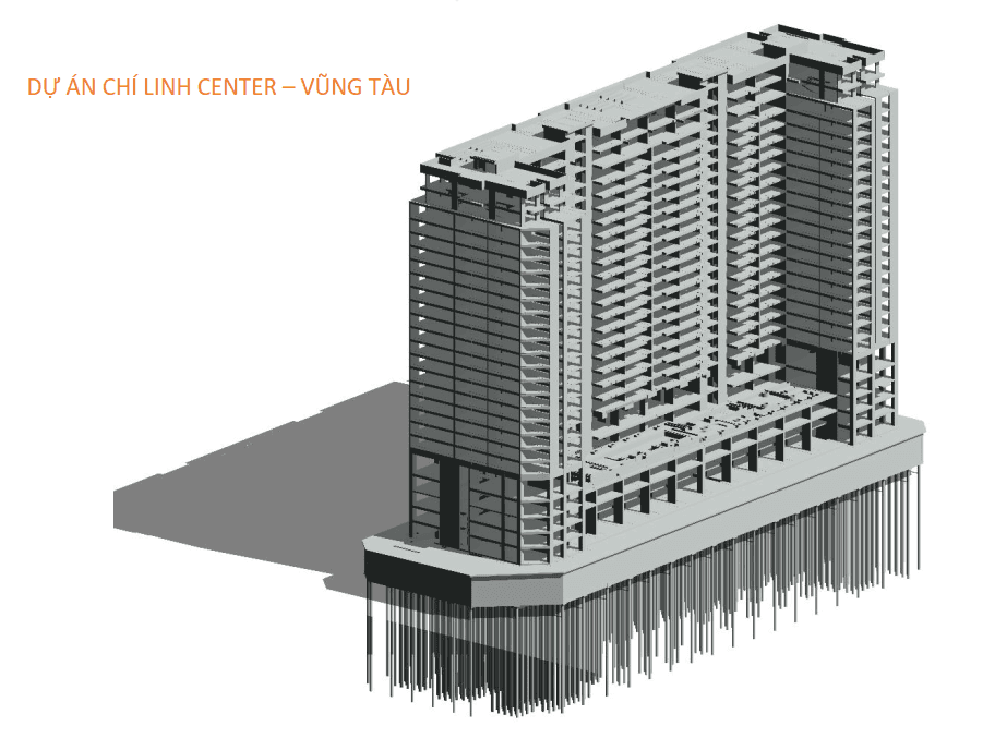 Mô hình kết cấu Chí Linh Center tại Vũng Tàu