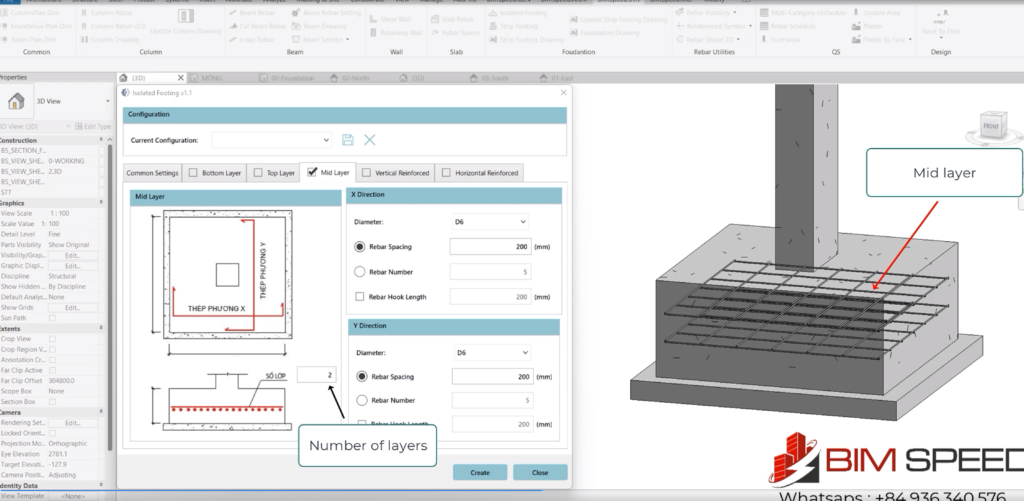 create foundation rebar revit